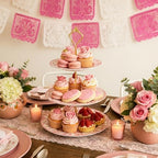 Cielito Lindo 3 Tier Dessert Stand 10", 9", 7", Pink in Pink, alternate view 5