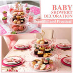 Cielito Lindo 3 Tier Dessert Stand 10", 9", 7", Pink in Pink, alternate view 6