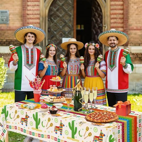Cinco De Mayo Decorations - Fiesta Mexican Party Tablecloth | Cinco De Mayo Table Decorations for Taco Party, alternate view