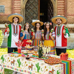 Cinco De Mayo Decorations - Fiesta Mexican Party Tablecloth | Cinco De Mayo Table Decorations for Taco Party, alternate view