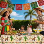 Cinco De Mayo Decorations - Fiesta Mexican Party Tablecloth | Cinco De Mayo Table Decorations for Taco Party, alternate view