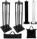 Cinnvoice 2 Set DJ Totem Light Stand Adjustable,3.3-5.8ft, Black in Black