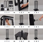 Cinnvoice 2 Set DJ Totem Light Stand Adjustable,3.3-5.8ft, Black in Black, alternate view 3