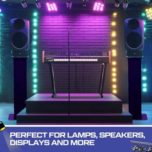 Cinnvoice 2 Set DJ Totem Light Stand Adjustable,3.3-5.8ft, Black in Black, alternate view 4