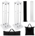 Cinnvoice 2 Set DJ Totem Light Stand Adjustable,4.4-8.2ft, White in White