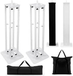 Cinnvoice 2 Set DJ Totem Light Stand Adjustable,4.4-8.2ft, White in White