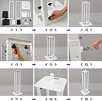 Cinnvoice 2 Set DJ Totem Light Stand Adjustable,4.4-8.2ft, White in White, alternate view 3
