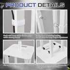 Cinnvoice 2 Set DJ Totem Light Stand Adjustable,4.4-8.2ft, White in White, alternate view 4