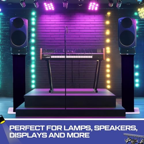 Cinnvoice 2 Set DJ Totem Light Stand Adjustable,4.4-8.2ft, White in White, alternate view 6