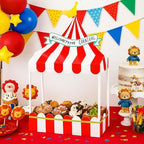 Circus Tent Cupcake Stand Red White Carnival Dessert Display