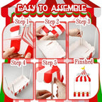 Circus Tent Cupcake Stand Red White Carnival Dessert Display, alternate view 3