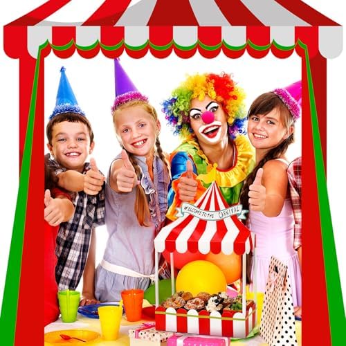 Circus Tent Cupcake Stand Red White Carnival Dessert Display, alternate view 5