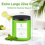 Citronella Large Scented Candle Outdoor Indoor, 3-Wick 22oz Long Lasting Scented Candle, Natural Soy Wax, alternate view 5