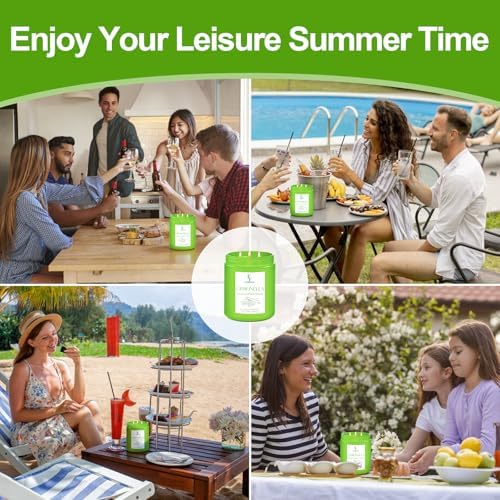 Citronella Large Scented Candle Outdoor Indoor, 3-Wick 22oz Long Lasting Scented Candle, Natural Soy Wax, alternate view 6