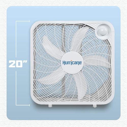 Classic Floor Box Fan, 3 Speed Settings, White - 20in, 2 Pack, alternate view 2
