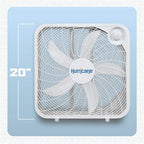 Classic Floor Box Fan, 3 Speed Settings, White - 20in, 2 Pack, alternate view 2