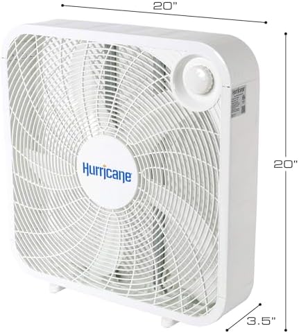 Classic Floor Box Fan, 3 Speed Settings, White - 20in, 2 Pack, alternate view 3