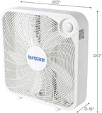 Classic Floor Box Fan, 3 Speed Settings, White - 20in, 2 Pack, alternate view 3