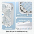 Classic Floor Box Fan, 3 Speed Settings, White - 20in, 2 Pack, alternate view 4