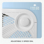 Classic Floor Box Fan, 3 Speed Settings, White - 20in, 2 Pack, alternate view 5