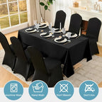 Classic Series 140GSM 10PCS Spandex Dining Chair Cover, Black in Black, alternate view 5