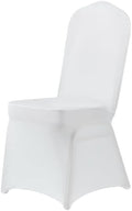 Classic Series 140GSM 10PCS Spandex Dining Chair Cover, White in White