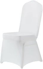 Classic Series 140GSM 10PCS Spandex Dining Chair Cover, White in White