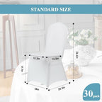 Classic Series 140GSM 30PCS Spandex Dining Chair Cover, White in White, alternate view 3