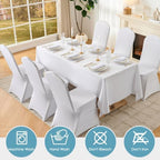 Classic Series 140GSM 30PCS Spandex Dining Chair Cover, White in White, alternate view 5