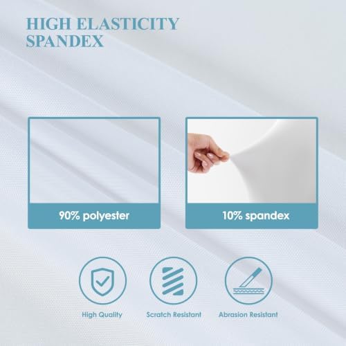 Classic Series 140GSM 30PCS Spandex Dining Chair Cover, White in White, alternate view 6