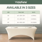 Classic Series 140GSM Rectangle Spandex Tablecloth,10Pcs,6ft, Ivory in Ivory, alternate view 2