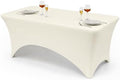 Classic Series 140GSM Rectangle Spandex Tablecloth,1Pcs,4ft, Ivory in Ivory