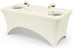 Classic Series 140GSM Rectangle Spandex Tablecloth,1Pcs,4ft, Ivory in Ivory
