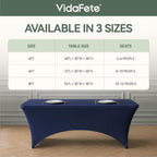 Classic Series 140GSM Rectangle Spandex Tablecloth,1Pcs,4ft, Navy in Navy Blue, alternate view 2