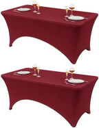 Classic Series 140GSM Rectangle Spandex Tablecloth,2Pcs,4ft, Red in Red
