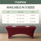 Classic Series 140GSM Rectangle Spandex Tablecloth,2Pcs,4ft, Red in Red, alternate view 2