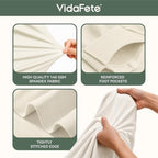 Classic Series 140GSM Rectangle Spandex Tablecloth,2Pcs,6ft, Ivory in Ivory, alternate view 3