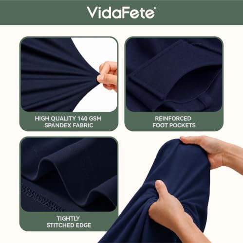 Classic Series 140GSM Rectangle Spandex Tablecloth,6Pcs,6ft, Navy in Navy Blue, alternate view 3