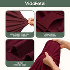 Classic Series 140GSM Rectangle Spandex Tablecloth,6Pcs,6ft, Red in Red, alternate view 3
