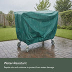 Classic Serving Cart Cover, Vinyl, 50W x 30D x 34H, Green in Green, alternate view 2