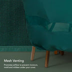 Classic Serving Cart Cover, Vinyl, 50W x 30D x 34H, Green in Green, alternate view 6