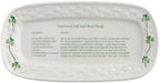 Classic Shamrock 10.6-Inch Serving Tray, Irish Soda Bread Recipe Platter, Handcrafted Parian China, White in
