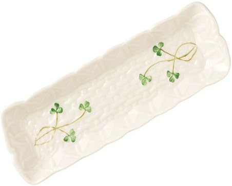 Classic Shamrock Mint Tray, Hand-Painted Serving Dish in Ivory