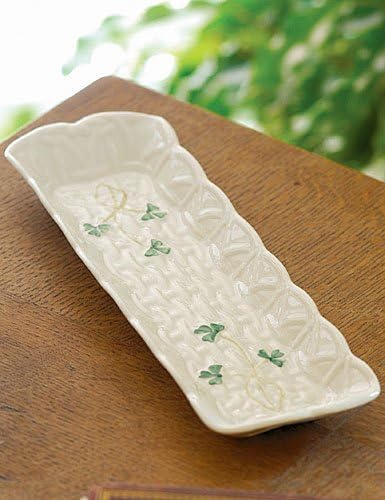 Classic Shamrock Mint Tray, Hand-Painted Serving Dish in Ivory, alternate view 2