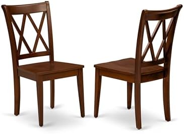 CLC-ESP-W Clarksville Dining Room Chairs - Double Cross Back Wood Seat Chairs, Set of 2, Espresso