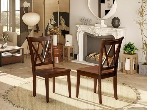 CLC-ESP-W Clarksville Dining Room Chairs - Double Cross Back Wood Seat Chairs, Set of 2, Espresso, alternate view 2