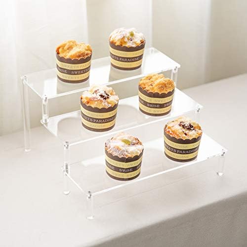 Clear 3 Tier Acrylic Cupcake Display Stand, Collection Organizer Shelf, Desserts Holder, Acrylic Display Riser, alternate