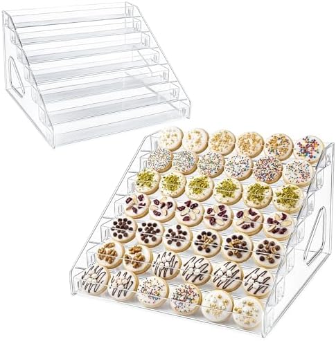 Clear Acrylic 7-Tier Cookie Display Stand, Tiered Dessert Stand for Cupcakes, Cookies & Pastries, Ideal for