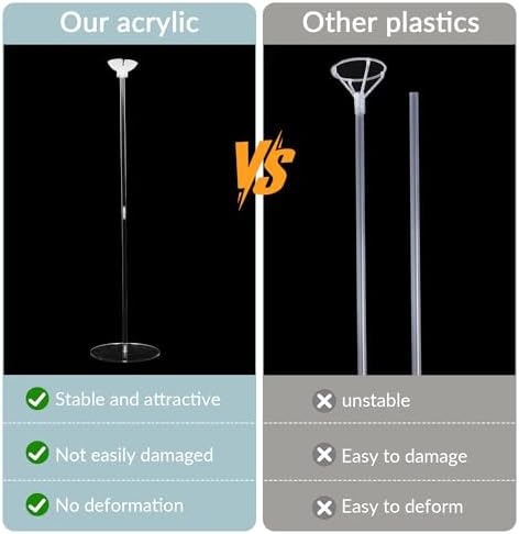 Clear Acrylic Balloon Stands for Centerpieces, 25.6 inch 10 Pack Balloon Centerpiece Stand for Tables, Balloon, alternate