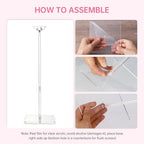 Clear Acrylic Balloon Stands for Table, Adjustable 15.75 Inch 23.6 Inch 31.5 Inch Reusable Balloon Stick Base, alternate view